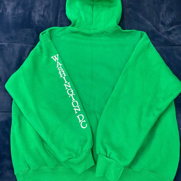 Adult Large Green Embroidered & Stitched Washington DC Hoodie - Picture 11 of 16